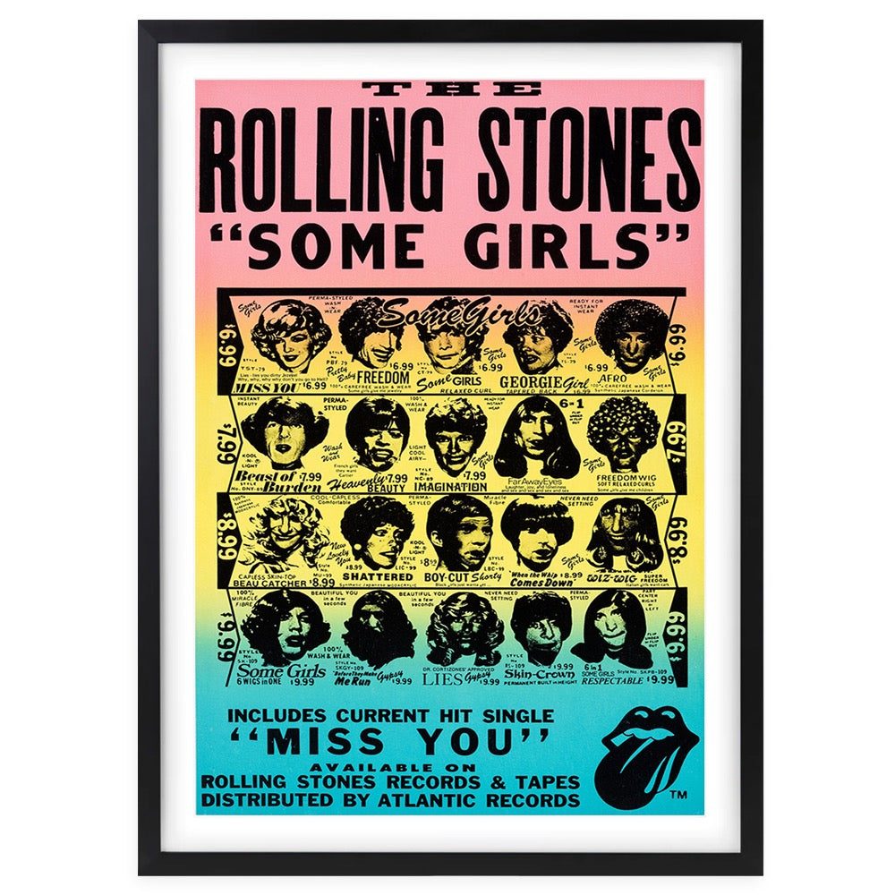 Wall Art's The Rolling Stones - Some Girls Promo Poster Large 105cm x 81cm Framed A1 Art Print